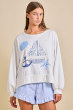 Load image into Gallery viewer, Sailboat Patchwork Sweatshirt
