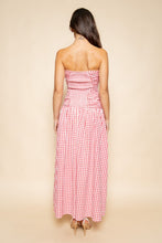 Load image into Gallery viewer, Gingham Strapless Maxi Dress
